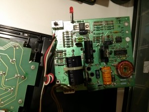 Power supply board - Not exactly the clearest picture, but you can see that the output pinout shows the voltages.